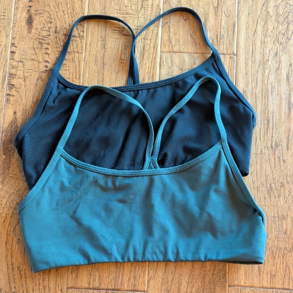 Vuori All The Feels Black And Green Bras